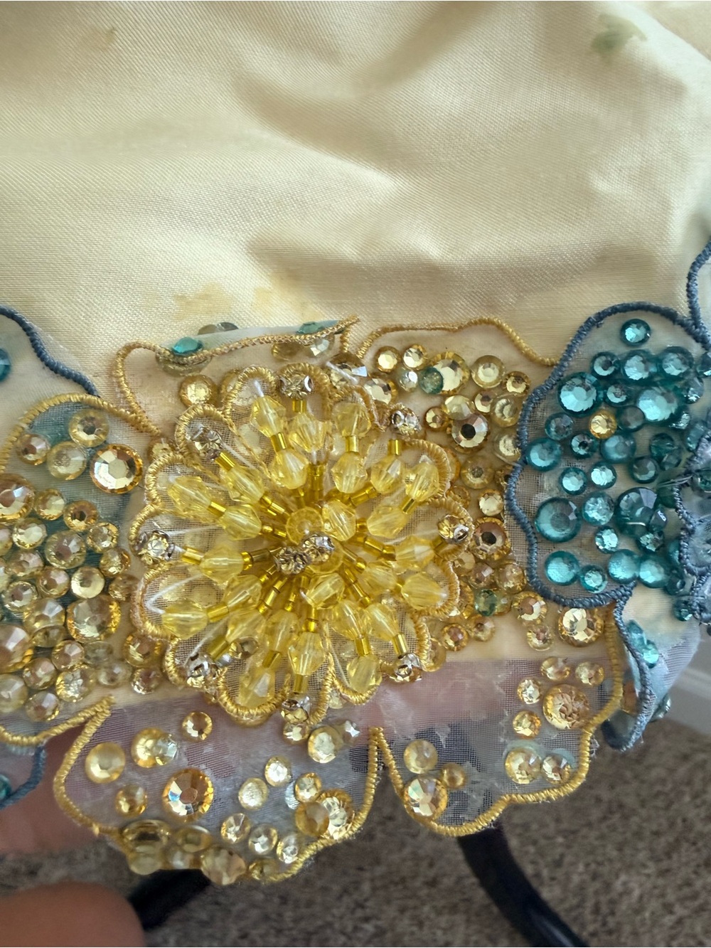 NWT Alemais Lolita Lemon Floral Mini Short Beaded Dress Yellow Women’s 4 FLAWS - Picture 14 of 16
